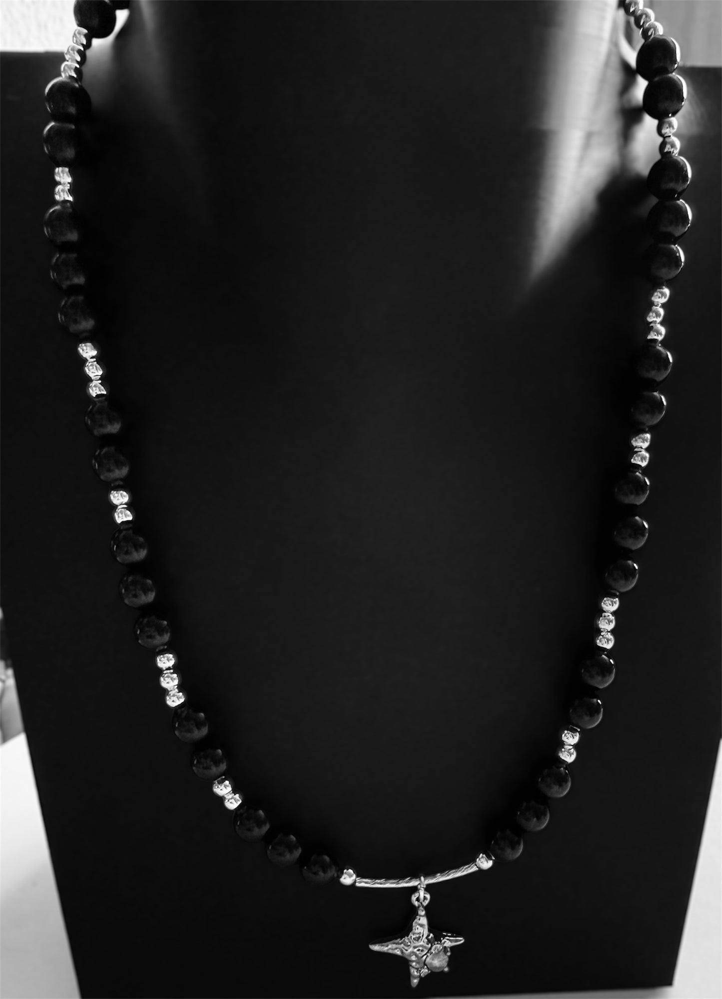 Kette Stern Schwarz/Silber