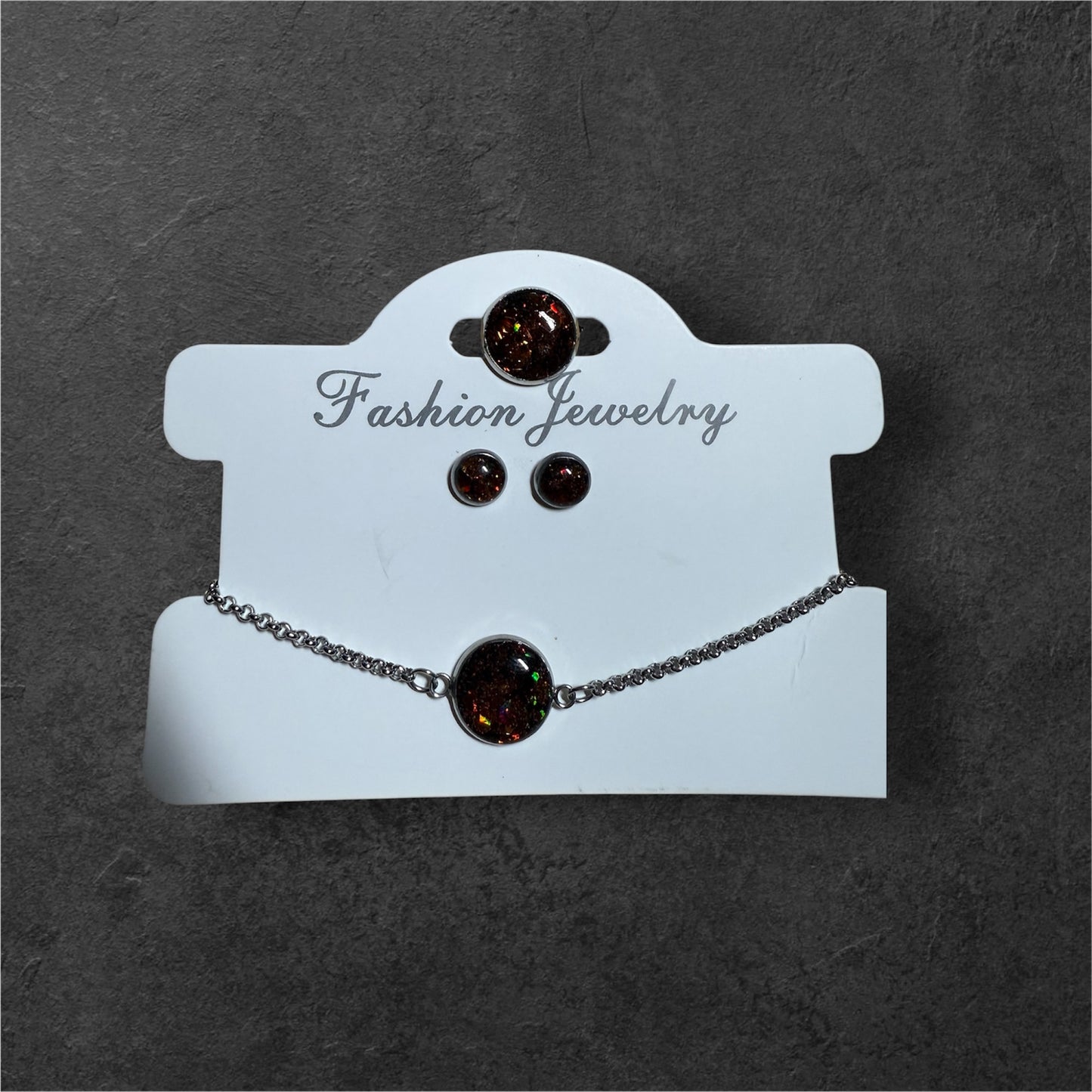 Ohrstecker, Armkette & Ring UV Resin