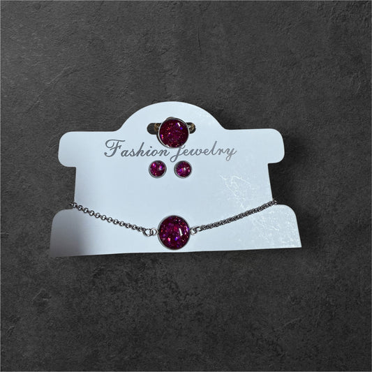 Ohrstecker, Armkette & Ring UV Resin